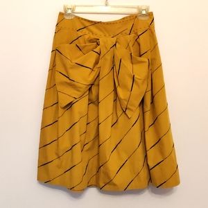 Cotton pleated midi skirt